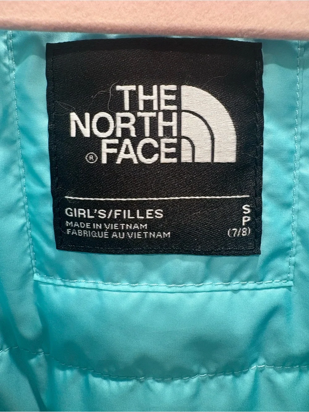 The North Face Girls Insulated Puffer Jacket Blue Size S 7/8